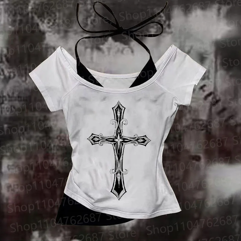 Gothic Crop Tops punk Grunge t-shirt Y2k Clothes Vintage summer Women's Slim Baby Tees streetwear harajuku Aesthetics fashion
Gothic Crop Tops punk Grunge t-shirt Y2k Clothes Vintage summer Women's Slim Baby Tees streetwear harajuku Aesthetics fashion