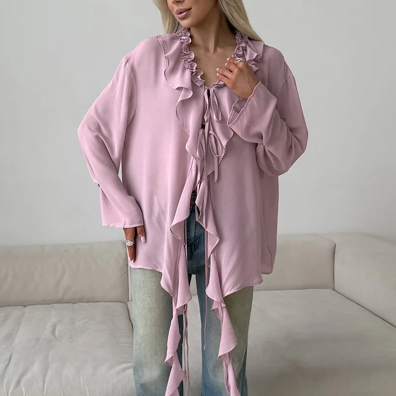Talenza Women's Chiffon Shirt Fashion Solid Ruffled Long Sleeve Shirts Fashion Elegant Casual Loose New Women's Blouses Outfits
Talenza Women's Chiffon Shirt Fashion Solid Ruffled Long Sleeve Shirts Fashion Elegant Casual Loose New Women's Blouses Outfits