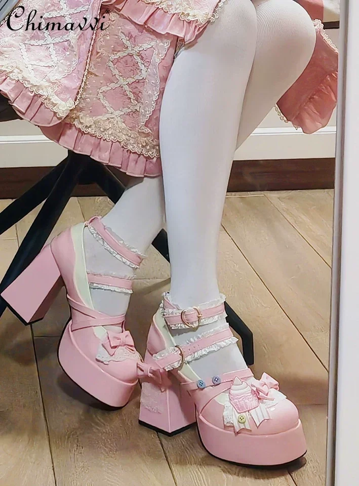 Original Sweetheart Thick-Soled High Heels Sweet Girl Elegant Chunky Heel JK Uniform Shoes Cute Lolita Pumps Shoes Women
Original Sweetheart Thick-Soled High Heels Sweet Girl Elegant Chunky Heel JK Uniform Shoes Cute Lolita Pumps Shoes Women