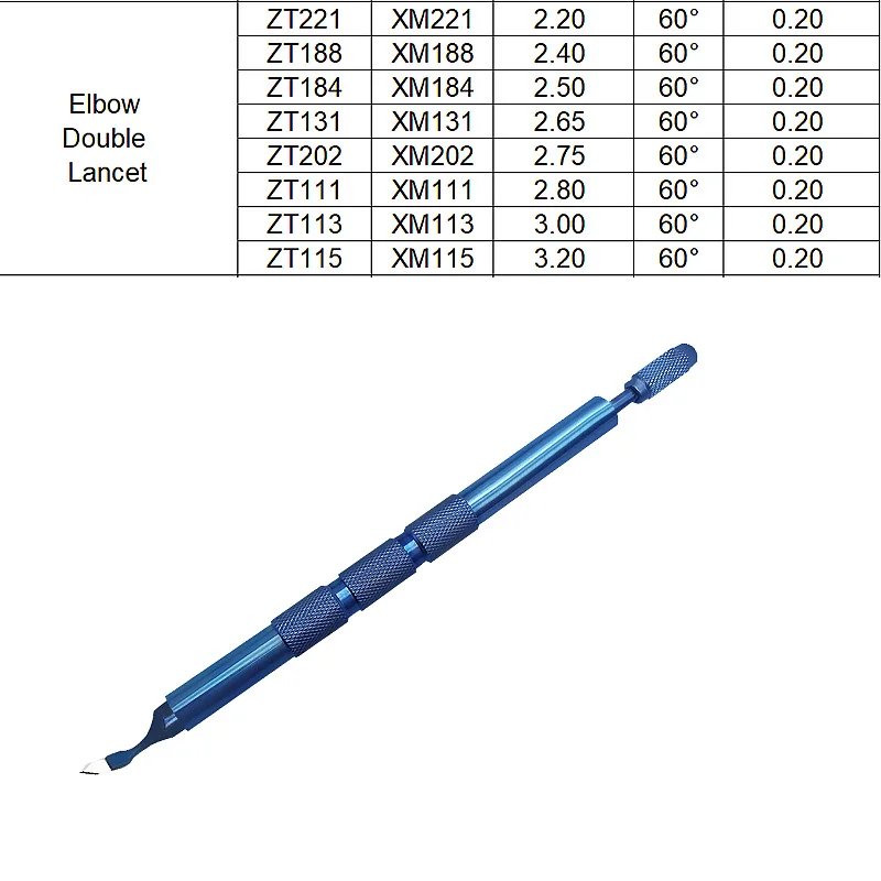 1set Sapphire elbow double lancet blade Sapphire Keratome blade Ophthalmic knives
1set Sapphire elbow double lancet blade Sapphire Keratome blade Ophthalmic knives