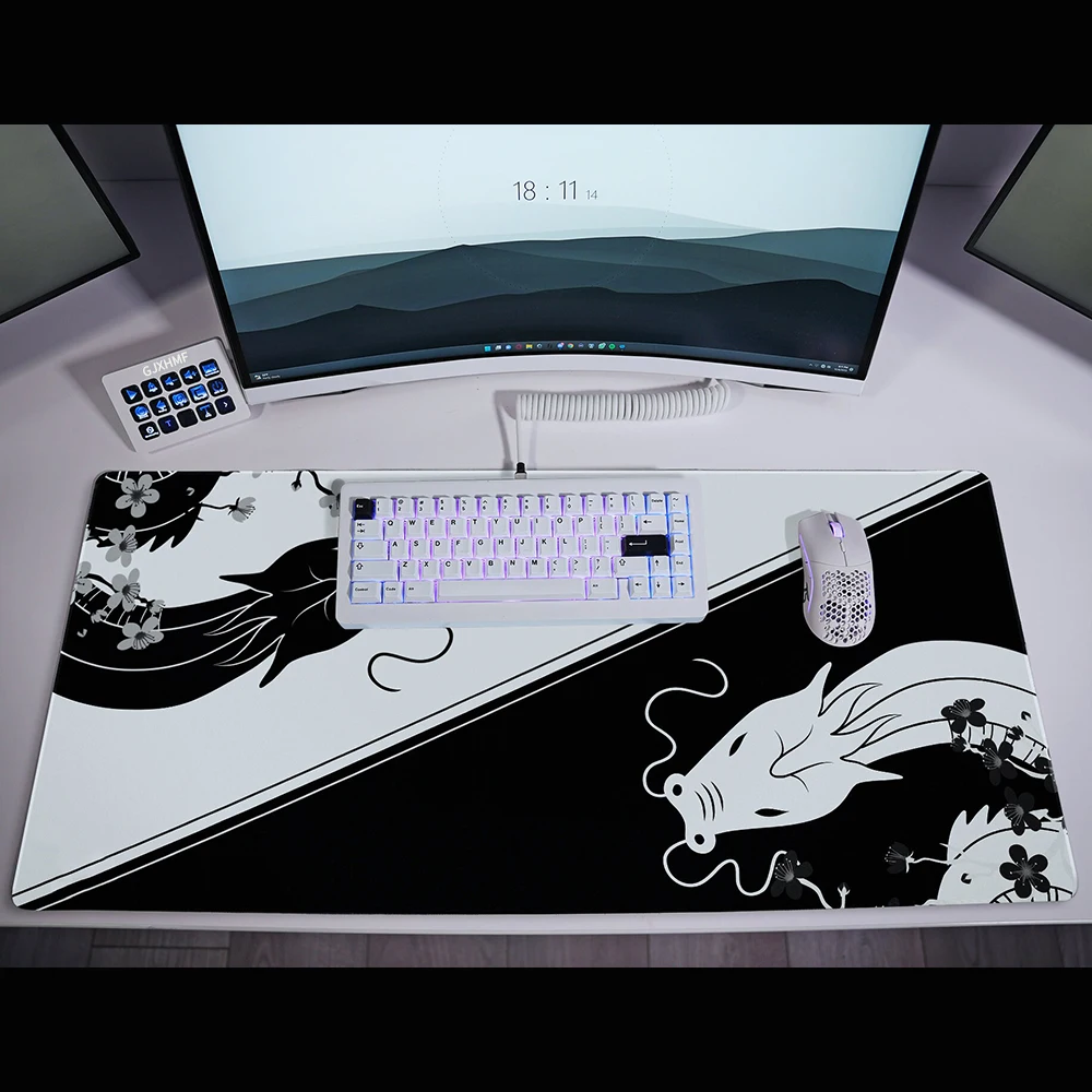 Black and White Mouse Pad Mouse Pad-Dragon 900x400/800x300 Stitched Edges Nonslip Rubber Base Machine Washable Speed and Control
Black and White Mouse Pad Mouse Pad-Dragon 900x400/800x300 Stitched Edges Nonslip Rubber Base Machine Washable Speed and Control