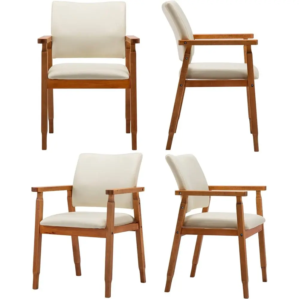 Set of 4 Walnut Dining Chairs with Wooden Arms and Legs, Beige Living Room Chairs for Decorative Furniture
Set of 4 Walnut Dining Chairs with Wooden Arms and Legs, Beige Living Room Chairs for Decorative Furniture