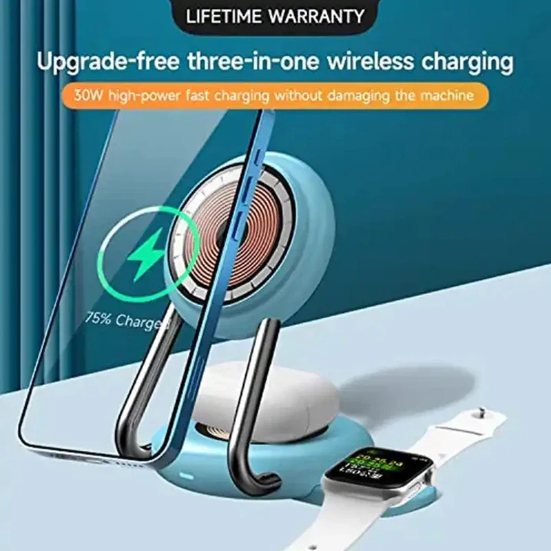 15W 3 in 1 Magnetic Wireless Charger Stand Pad For iPhone 14 13 12 11 Fast Charging Dock Station for Airpods Pro 3 2 iWatch 8 7
15W 3 in 1 Magnetic Wireless Charger Stand Pad For iPhone 14 13 12 11 Fast Charging Dock Station for Airpods Pro 3 2 iWatch 8 7