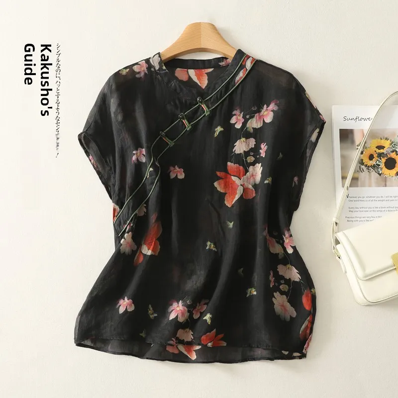 Artistic Style plus Size Summer New Fashion Shirt Vintage Versatile Oblique Buttoned Top Ladies Slimming High-End Clothing
Artistic Style plus Size Summer New Fashion Shirt Vintage Versatile Oblique Buttoned Top Ladies Slimming High-End Clothing