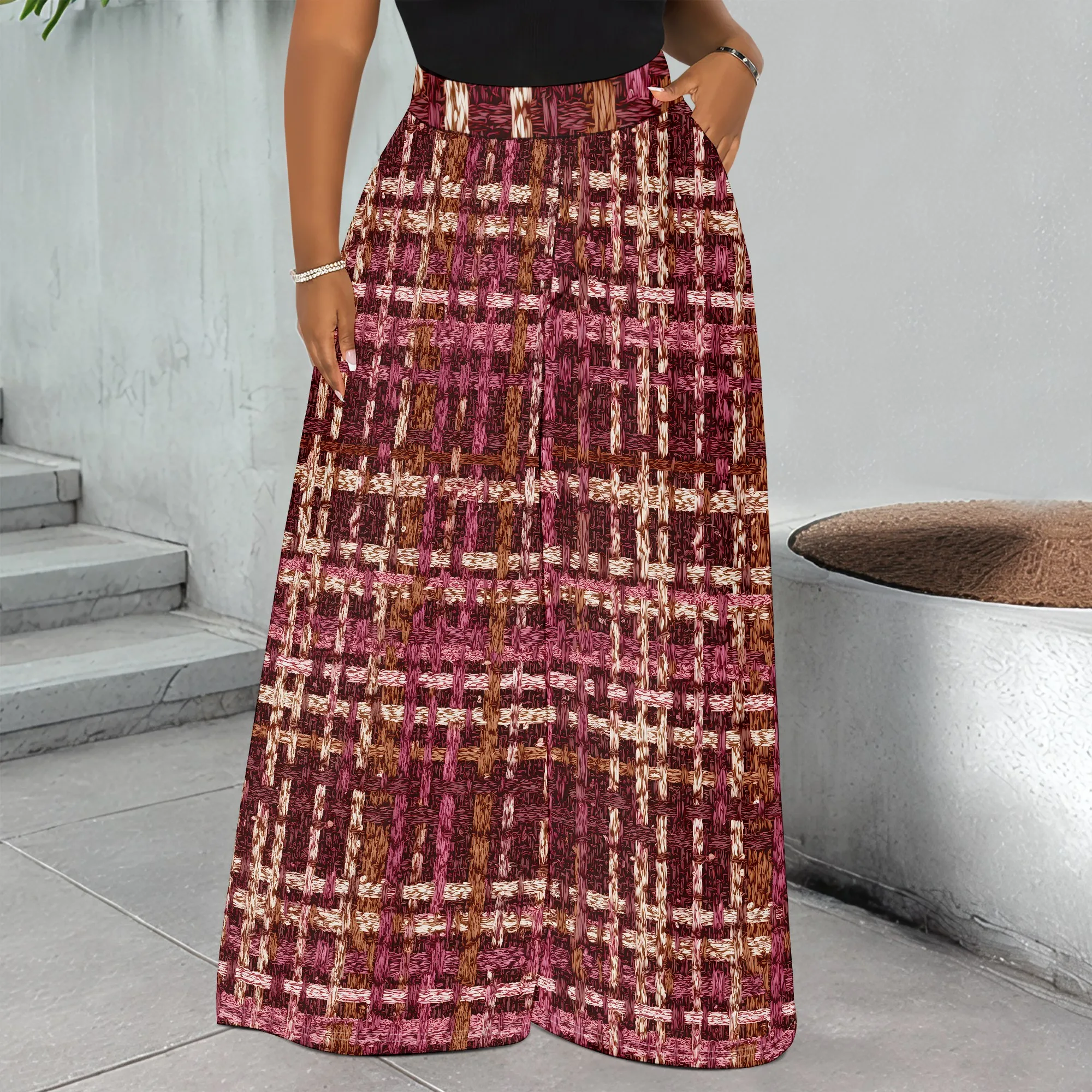 Plaid Print Wide Leg Pants, Retro Check Trousers, High Waist Pocket Bottoms for Women Casual Daily Wear S-2XL
Plaid Print Wide Leg Pants, Retro Check Trousers, High Waist Pocket Bottoms for Women Casual Daily Wear S-2XL