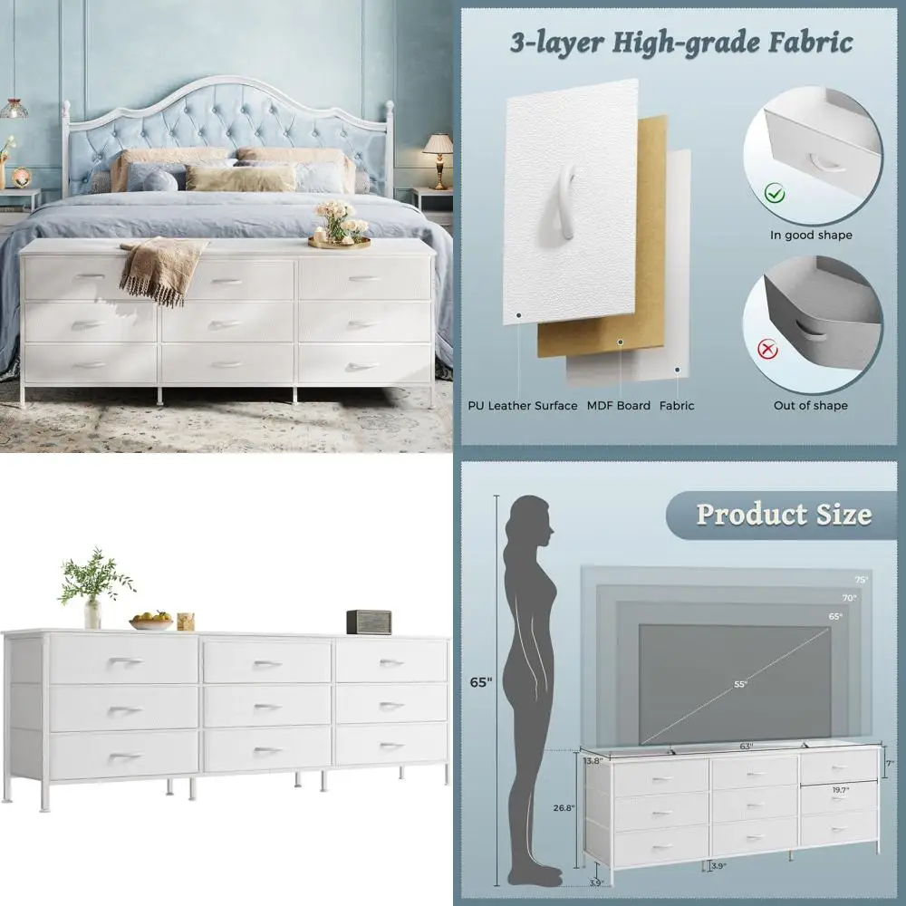 63 Комод для спальни с 6 ящиками, шкаф с 9 ящиками, большая подставка под телевизор для телевизоров 55-70 лет, развлекательный центр хранения, белый широкий комод
63 Комод для спальни с 6 ящиками, шкаф с 9 ящиками, большая подставка под телевизор для телевизоров 55-70 лет, развлекательный центр хранения, белый широкий комод