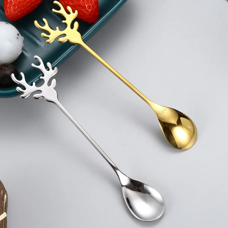 Creative Spoon Antlers Shape Stainless Steel Coffee Spoon Dessert Spoon Ice Christmas Antlers Tea Tiny Stirring Spoons
Creative Spoon Antlers Shape Stainless Steel Coffee Spoon Dessert Spoon Ice Christmas Antlers Tea Tiny Stirring Spoons