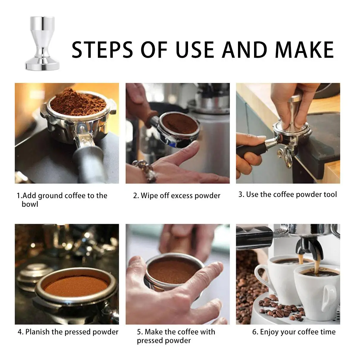 Coffee tamper Coffee tamper 51mm Stainless tamper Handheld coffee 51mm coffee tamper
Coffee tamper Coffee tamper 51mm Stainless tamper Handheld coffee 51mm coffee tamper