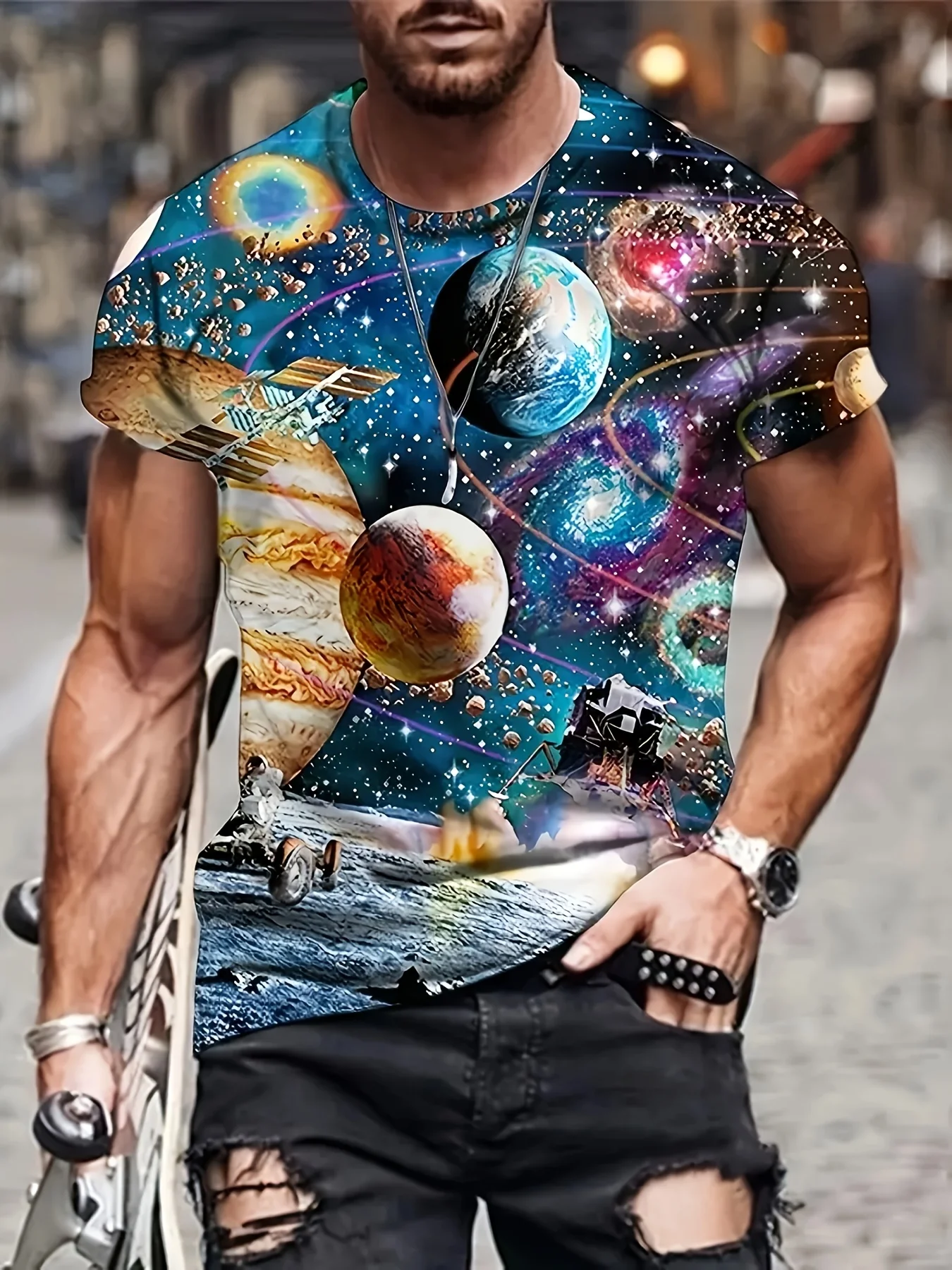 Men's Vibrant Pink & Green Floral Digital Print T-Shirt - Casual Summer Short Sleeve Crewneck,
Men's Vibrant Pink & Green Floral Digital Print T-Shirt - Casual Summer Short Sleeve Crewneck,