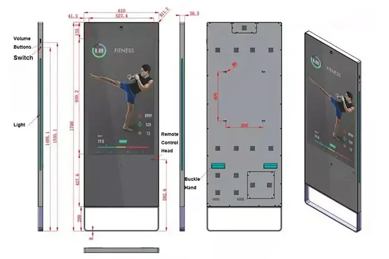 43-дюймовый напольный ЖК-дисплей, умное зеркало для фитнеса, цифровые вывески и дисплей, волшебное зеркало для тренировок в помещении
43-дюймовый напольный ЖК-дисплей, умное зеркало для фитнеса, цифровые вывески и дисплей, волшебное зеркало для тренировок в помещении