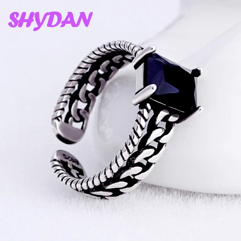 SHYDAN 925 Sterling Silver Vintage Black Zircon Rings For Men Women Fashion Wedding Jewelry
SHYDAN 925 Sterling Silver Vintage Black Zircon Rings For Men Women Fashion Wedding Jewelry