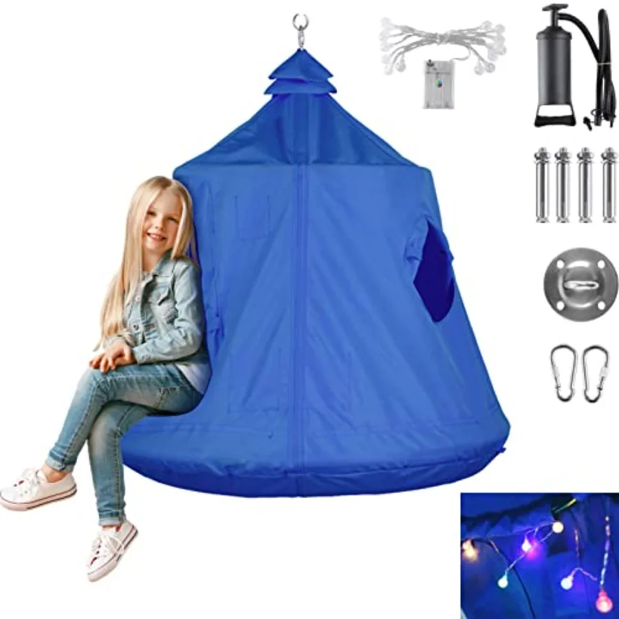 Hanging Tree Tent for:Indoor/Outdoor Waterproof Ceiling Pod with Rainbow Lights, Inflatable Base, 45 H x 44 W, 330 lbs Capacity
Hanging Tree Tent for:Indoor/Outdoor Waterproof Ceiling Pod with Rainbow Lights, Inflatable Base, 45 H x 44 W, 330 lbs Capacity