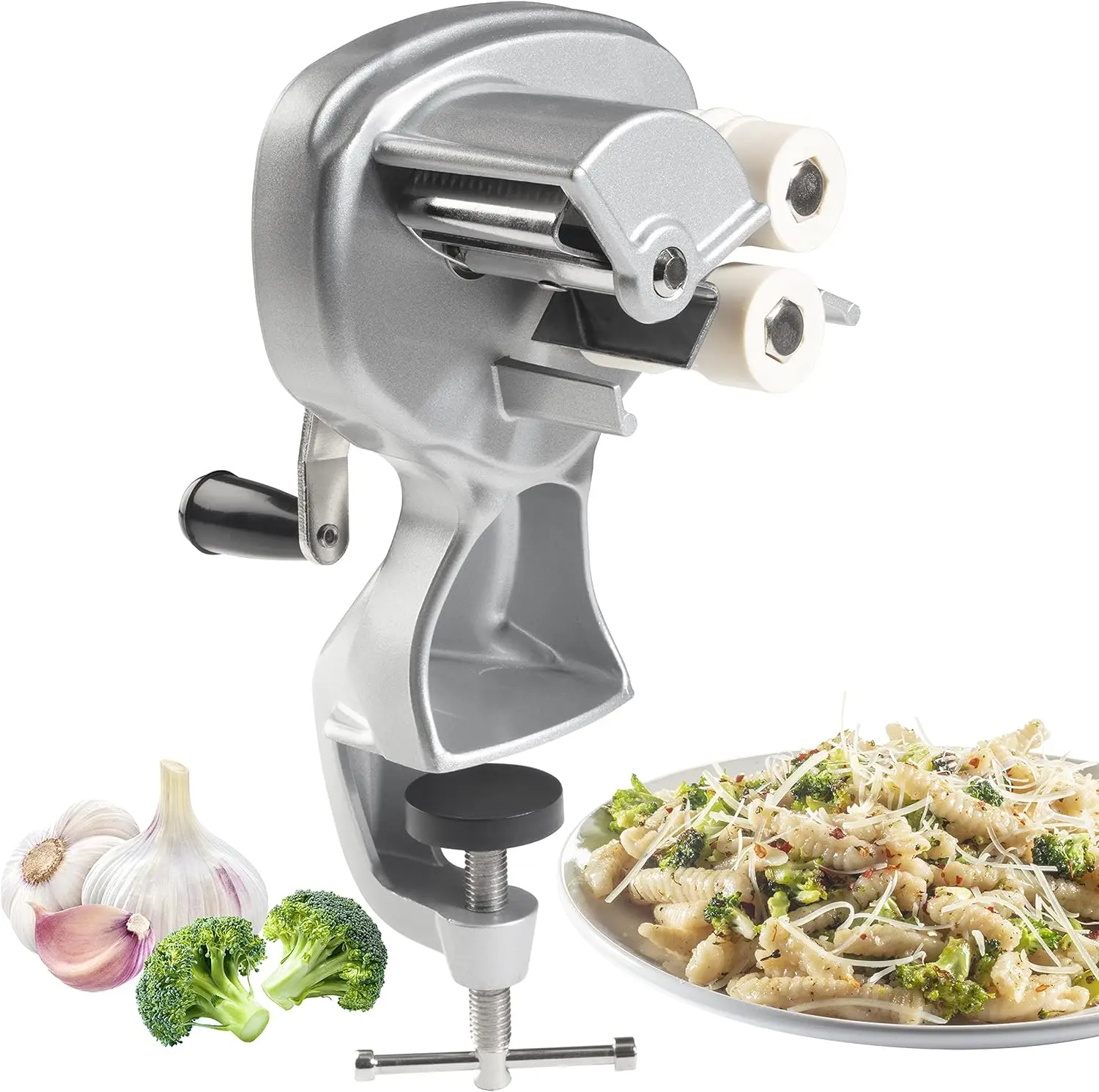 Cavatelli Maker with Easy Clean Rollers for Authentic Gnocchi, Pasta Seashells & More, Precision Cutter & Recipes Included
Cavatelli Maker with Easy Clean Rollers for Authentic Gnocchi, Pasta Seashells & More, Precision Cutter & Recipes Included