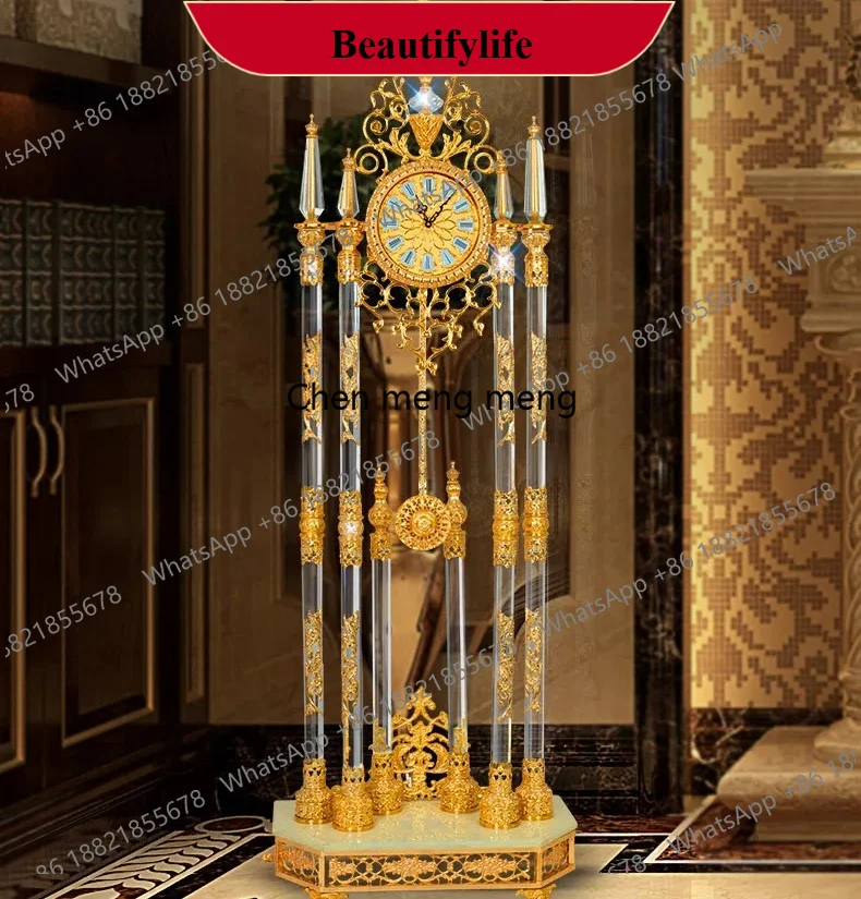 d178 Villa living room quartz movement floor clock home high-grade gold-plated crystal bronze clock
d178 Villa living room quartz movement floor clock home high-grade gold-plated crystal bronze clock
