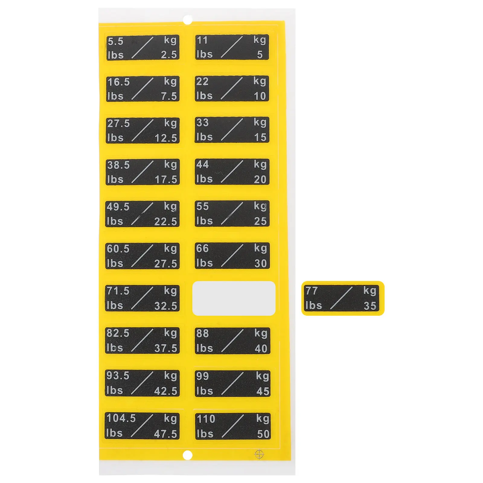 1Set Weight Stickers for Fitness Equipment 50Kg Increments 25Kg Steps Clear Numbered Labels High Visibility Design for Home
1Set Weight Stickers for Fitness Equipment 50Kg Increments 25Kg Steps Clear Numbered Labels High Visibility Design for Home
