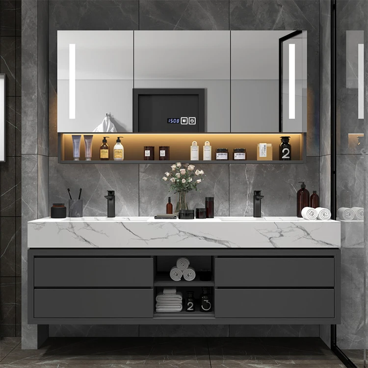 European Modern Floating Bath Top Double Sink Bathroom Set Vanity Cabinet With Sink
European Modern Floating Bath Top Double Sink Bathroom Set Vanity Cabinet With Sink