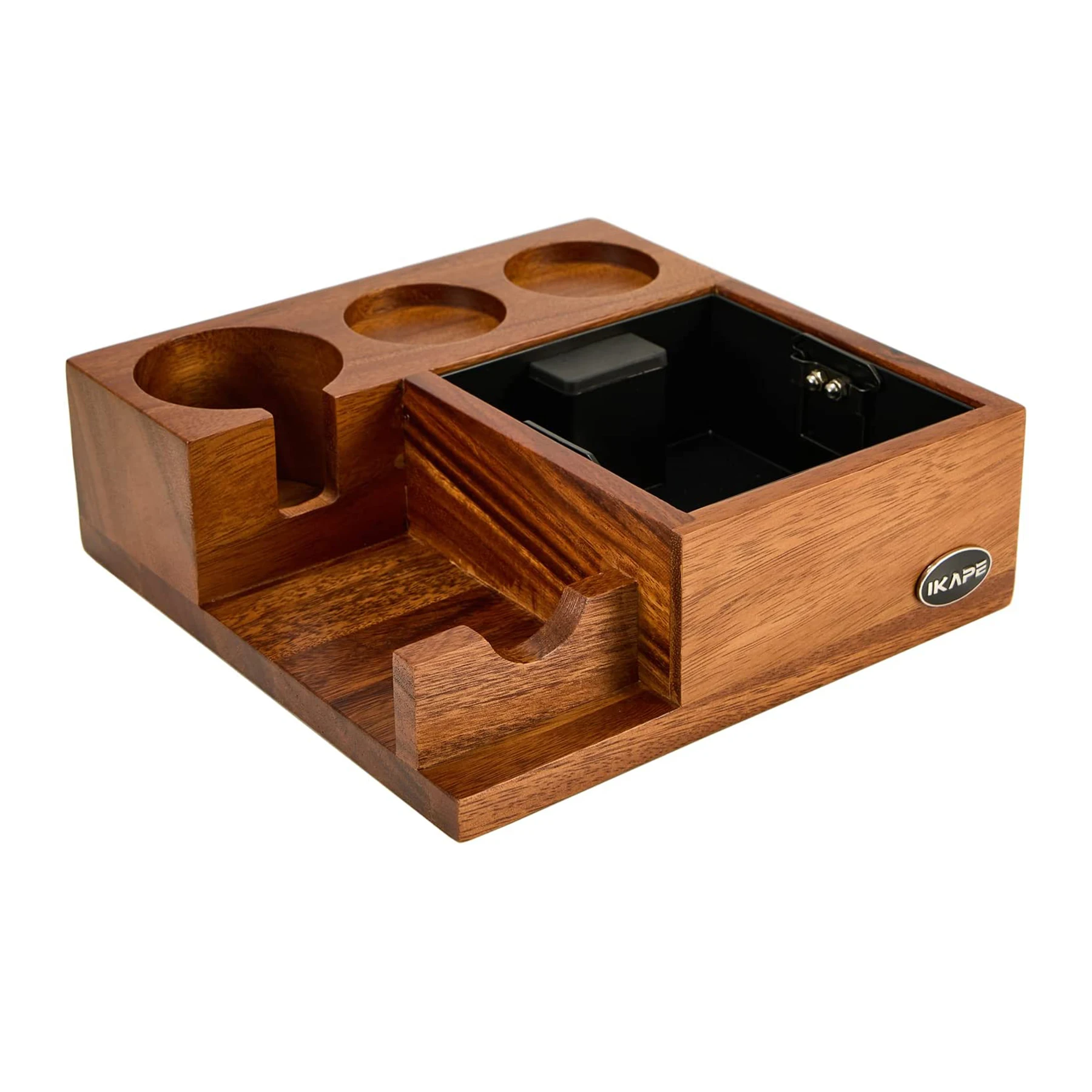IKAPE V3 Espresso Knock Box, Espresso Coffee Organizer Box, Pure Natural Walnut Base with Special Portafilter Basket Station
IKAPE V3 Espresso Knock Box, Espresso Coffee Organizer Box, Pure Natural Walnut Base with Special Portafilter Basket Station