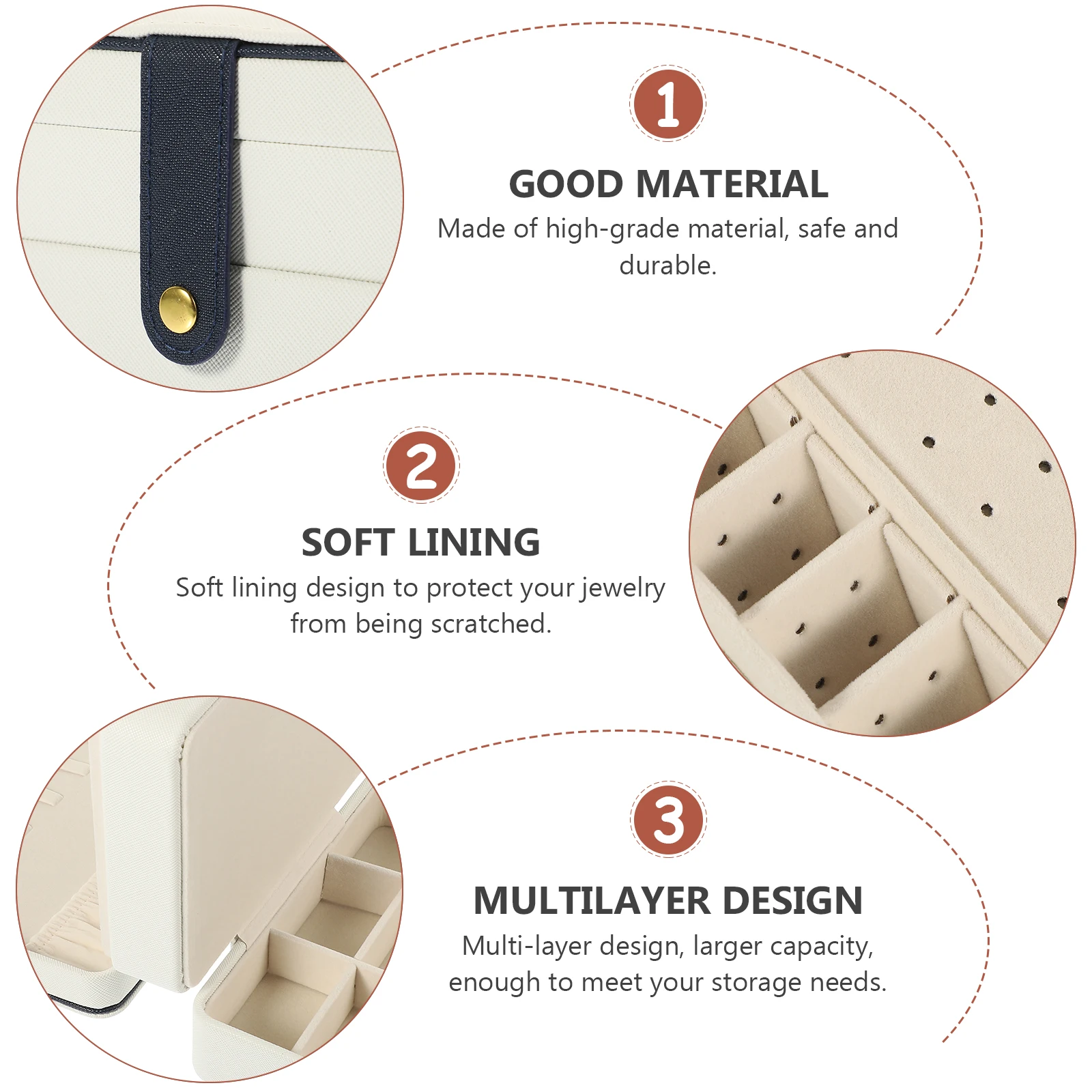 Multilayer Jewelry Organizer Box Large Capacity Portable Small Travel Storage Simple Design for Necklaces Rings
Multilayer Jewelry Organizer Box Large Capacity Portable Small Travel Storage Simple Design for Necklaces Rings