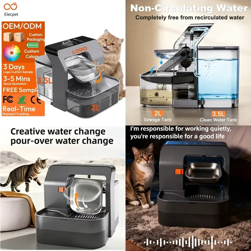 【CHIMU HOME】 Elecpet Wireless Cat Water Fountain for Cats No Filters Wastewater Separation Stainless Steel Bowl 3.5L Pet
【CHIMU HOME】 Elecpet Wireless Cat Water Fountain for Cats No Filters Wastewater Separation Stainless Steel Bowl 3.5L Pet