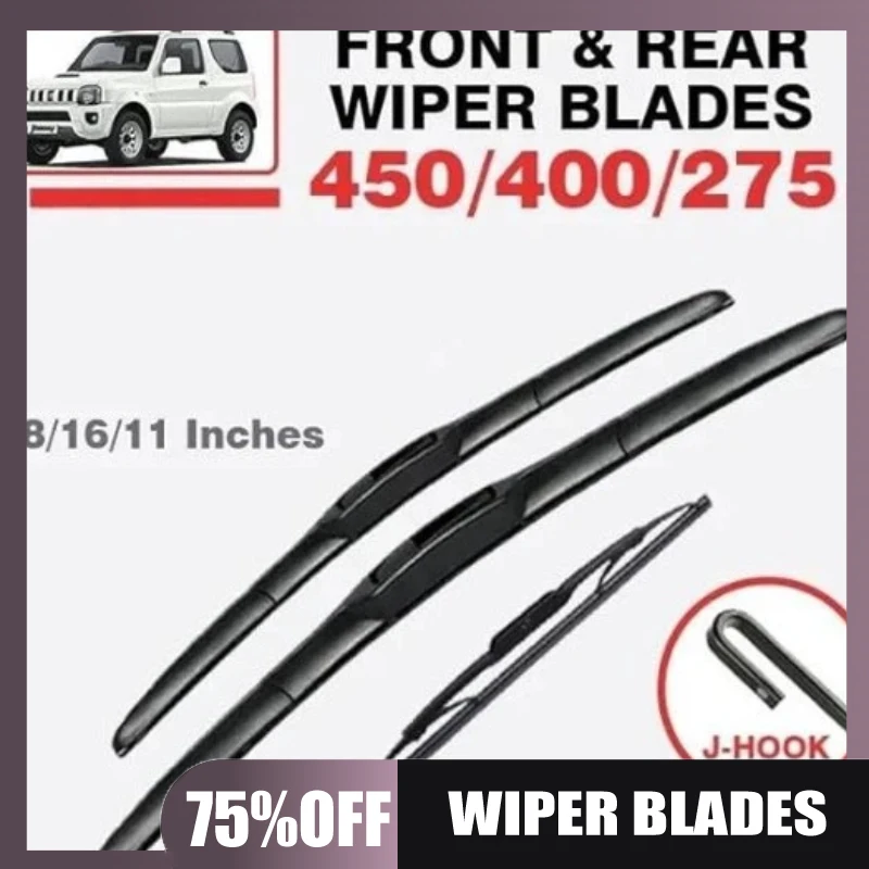 Suitable for Suzuki Jimny MK4 1998-2018 18+16+11 wipers
Suitable for Suzuki Jimny MK4 1998-2018 18+16+11 wipers