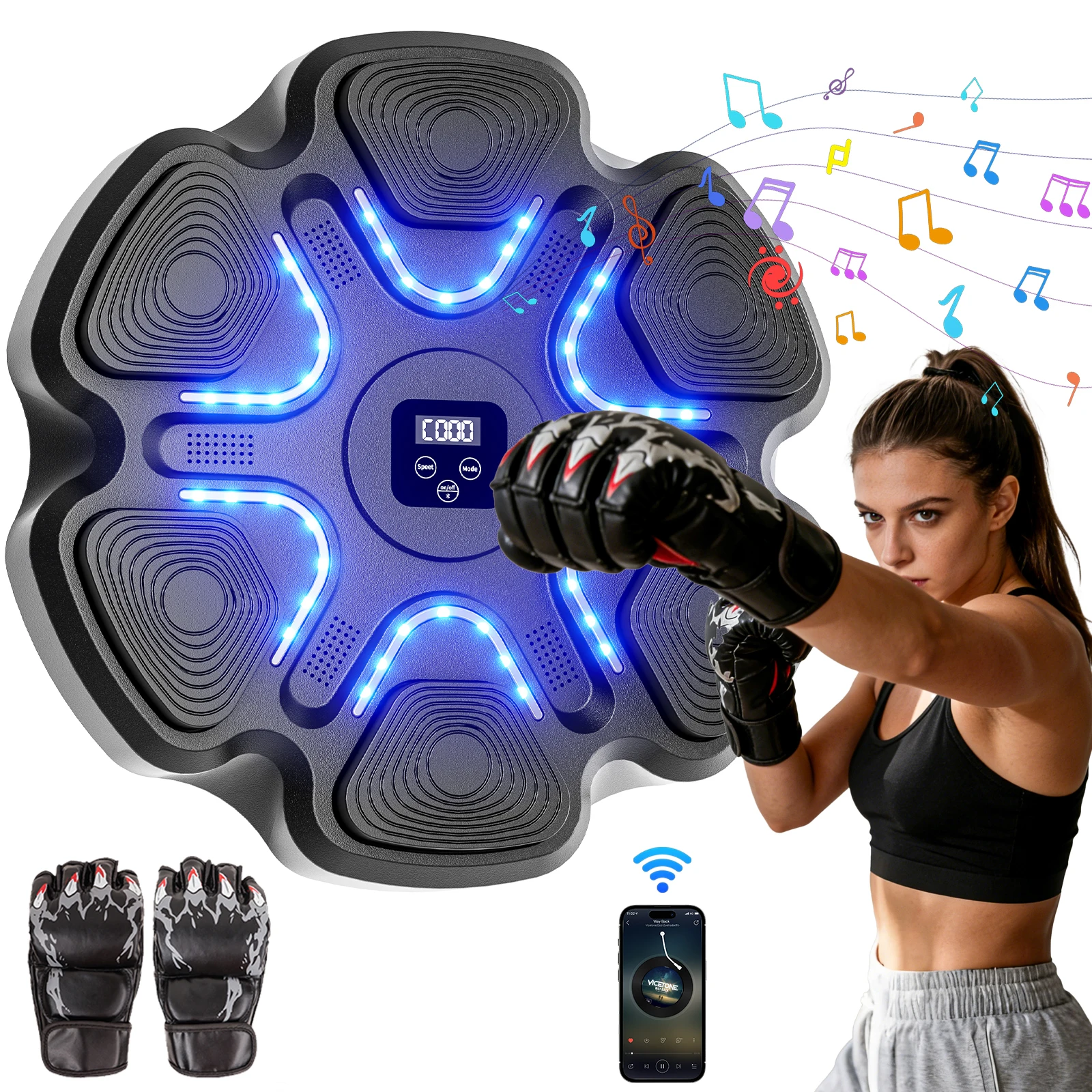 Music Boxing Machine for Adults and Kids, Smart Bluetooth Boxing Training Equipment with Gloves for Home,Office and Gym
Music Boxing Machine for Adults and Kids, Smart Bluetooth Boxing Training Equipment with Gloves for Home,Office and Gym