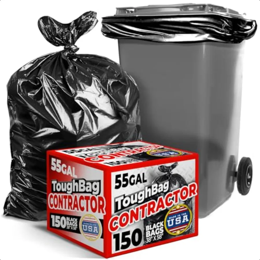 5560 Gallon Heavy Duty Trash Bags 150 Count Large Black Garbage Bags Made in USA
5560 Gallon Heavy Duty Trash Bags 150 Count Large Black Garbage Bags Made in USA