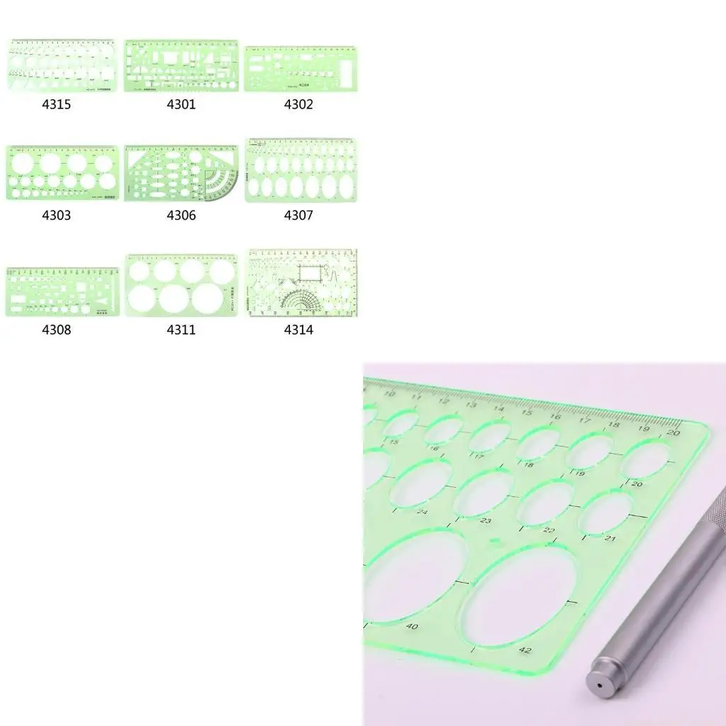 Green Plastic Oval Geometric Template Ruler Stencil Measuring Tools Students Hot
Green Plastic Oval Geometric Template Ruler Stencil Measuring Tools Students Hot