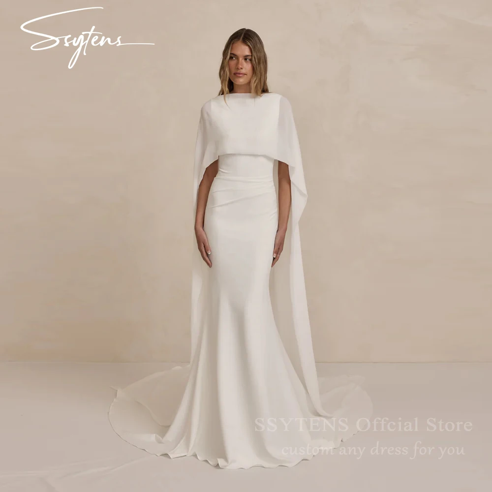 SSYTENS Vintage Mermaid Wedding Dresses With Cape 2026 Women O-Neck Open Back Buttons Bridal Gown Vestidos De Noiva Customized
SSYTENS Vintage Mermaid Wedding Dresses With Cape 2026 Women O-Neck Open Back Buttons Bridal Gown Vestidos De Noiva Customized