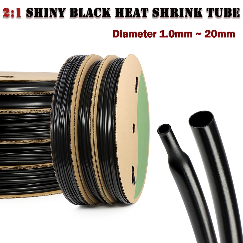 1~20M 2:1 Flexible Heat Shrink Tube Black Shiny Diameter 1mm~20mm Cable Sleeve Professional Audio Earphone Line Wire Protector
1~20M 2:1 Flexible Heat Shrink Tube Black Shiny Diameter 1mm~20mm Cable Sleeve Professional Audio Earphone Line Wire Protector