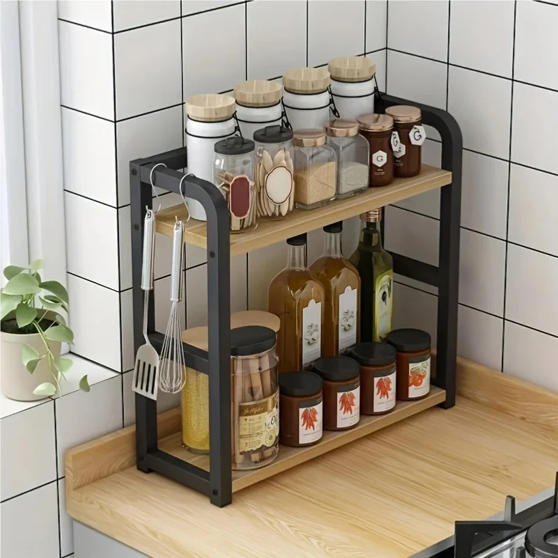 1pc 2-Tier Metal Countertop Shelf - Space Saving Organizer for Coffee, Mugs & Condiments, Rustproof Kitchen Rack
1pc 2-Tier Metal Countertop Shelf - Space Saving Organizer for Coffee, Mugs & Condiments, Rustproof Kitchen Rack