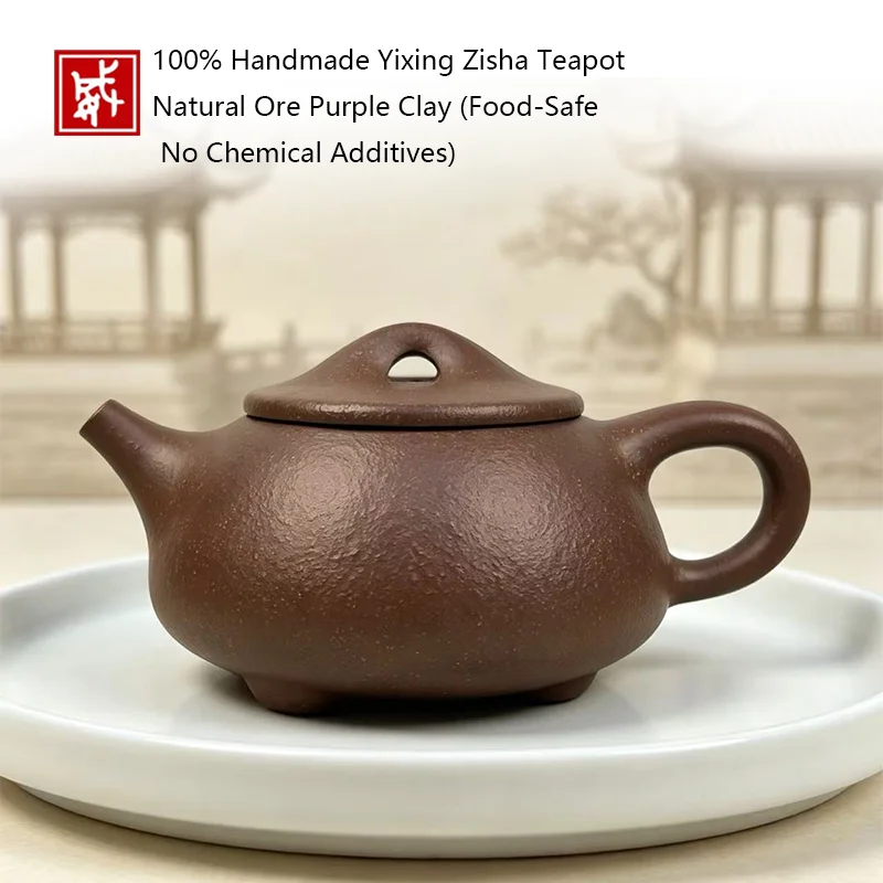 Handmade Yixing Zisha Shi Piao Teapot 290ml, Natural Ore Purple Clay, Traditional Chinese Tea Pot for Gongfu Tea Ceremony, Food-
Handmade Yixing Zisha Shi Piao Teapot 290ml, Natural Ore Purple Clay, Traditional Chinese Tea Pot for Gongfu Tea Ceremony, Food-