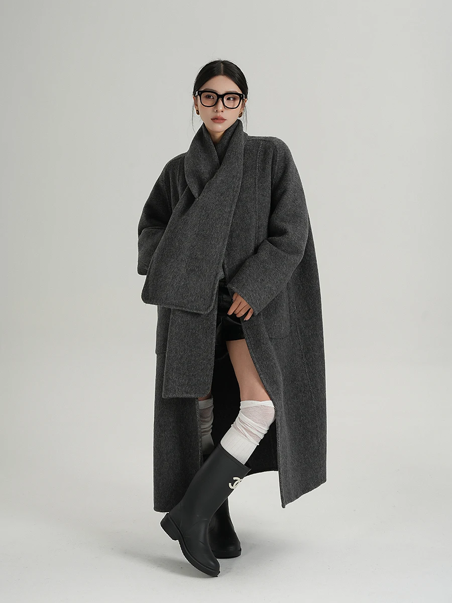 SRYSAME Ele Woolen Cloak Loose Long Women's Coat Thiened Autumn Winter Faion Commute Sle round Ne k Color
SRYSAME Ele Woolen Cloak Loose Long Women's Coat Thiened Autumn Winter Faion Commute Sle round Ne k Color