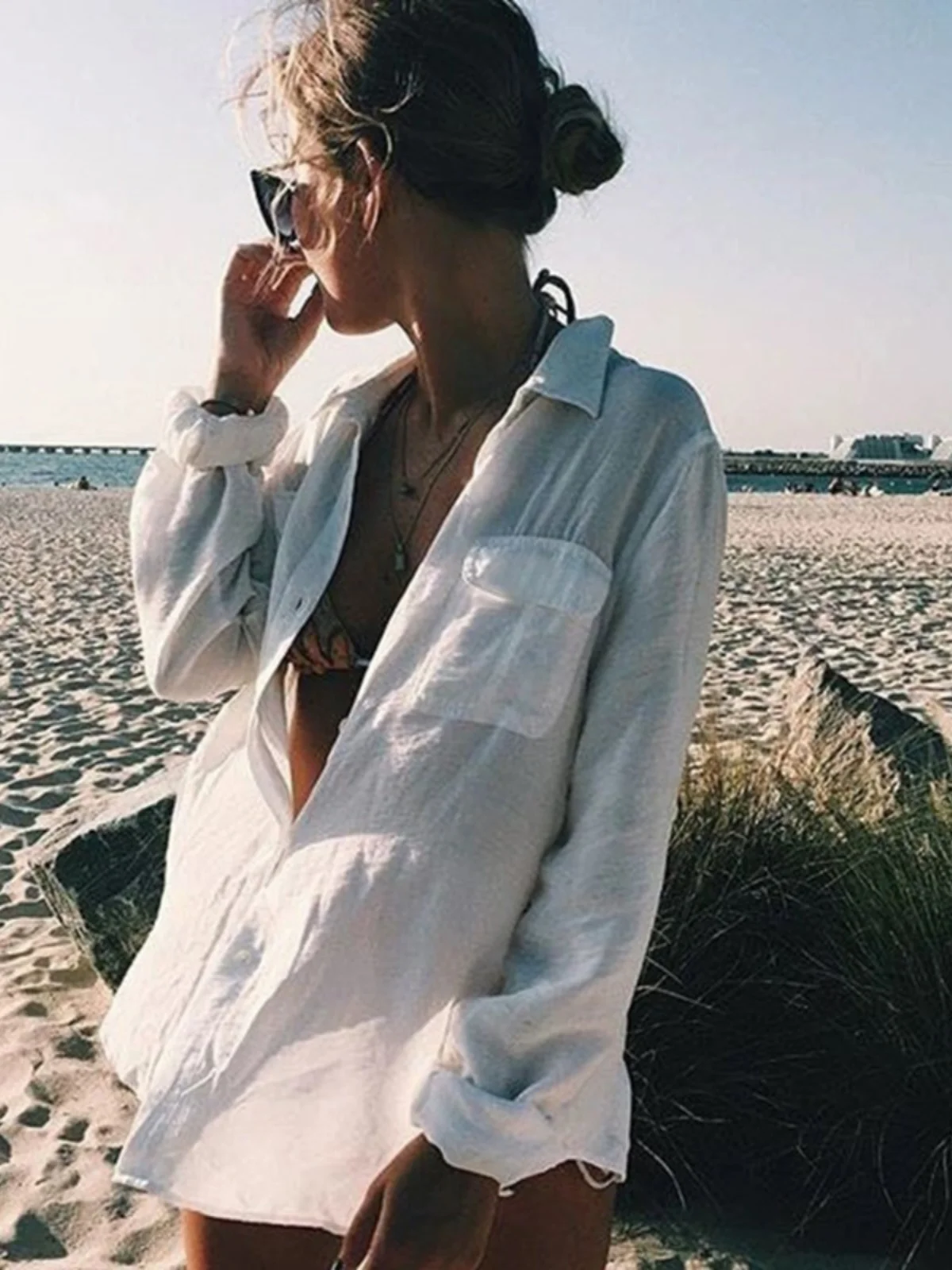 Пляжный кардиган-накидка для бикини, сексуальный женский пляжный топ, водонепроницаемая пляжная одежда для защиты от солнца, для горячих источников
Пляжный кардиган-накидка для бикини, сексуальный женский пляжный топ, водонепроницаемая пляжная одежда для защиты от солнца, для горячих источников