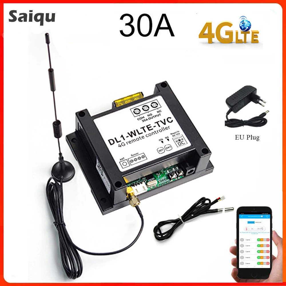 4G 30A GSM Emperature Sensor Controller with Temperature Sensor Smart Switch Power Off Alarm SIM SMS Call APP Remote Control
4G 30A GSM Emperature Sensor Controller with Temperature Sensor Smart Switch Power Off Alarm SIM SMS Call APP Remote Control