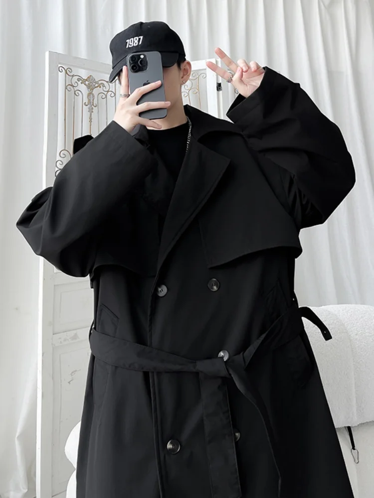 Over-Knee Men's Long Coat Briti Sle Loose Fit Jaet Youth Faion Windbreaker Outerwear Button Decorated Durable Material
Over-Knee Men's Long Coat Briti Sle Loose Fit Jaet Youth Faion Windbreaker Outerwear Button Decorated Durable Material