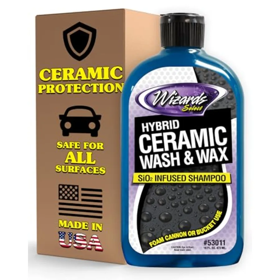 Hybrid Ceramic Car Wash and Wax Wash Si02 Infused Shampoo - Cleans, Coats and Protects Car Wash Liquid for Mechanics and Car En
Hybrid Ceramic Car Wash and Wax Wash Si02 Infused Shampoo - Cleans, Coats and Protects Car Wash Liquid for Mechanics and Car En