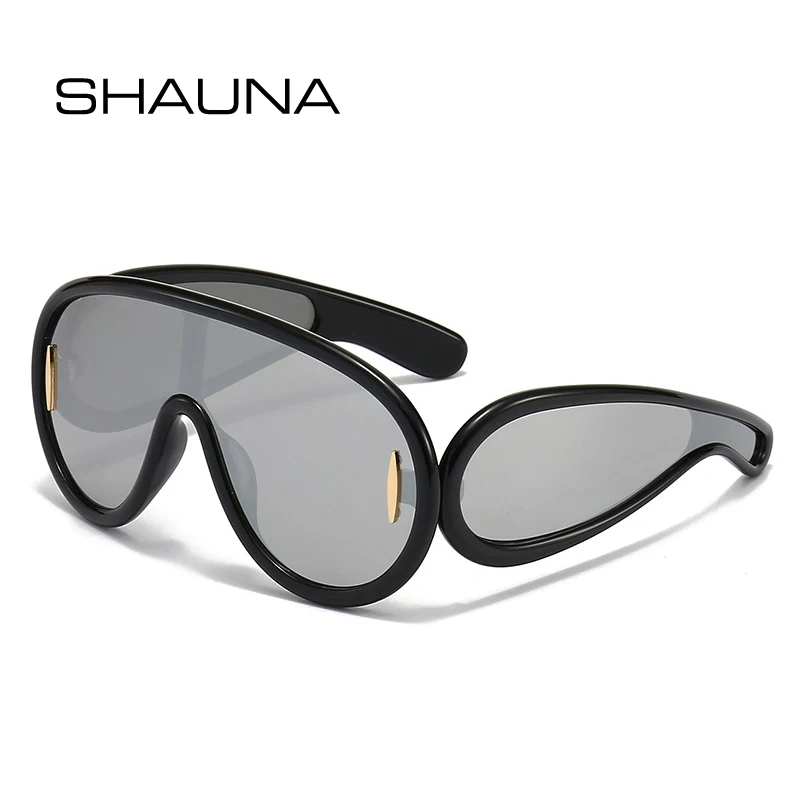 SHAUNA Fashion Oversized One Piece Pilot Sunglasses Women Shades UV400 Retro Rivets Men Y2K Punk Mirror Driving Goggles
SHAUNA Fashion Oversized One Piece Pilot Sunglasses Women Shades UV400 Retro Rivets Men Y2K Punk Mirror Driving Goggles