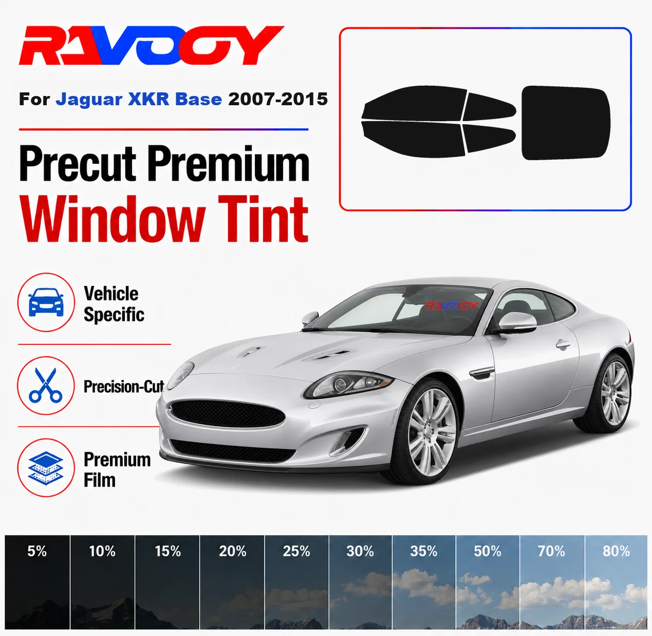Premium Precut Window Tint Kit Front Rear Windows Rear Windshield For Jaguar XKR Base 2007-2015 Complete Set Nano Ceramic Film
Premium Precut Window Tint Kit Front Rear Windows Rear Windshield For Jaguar XKR Base 2007-2015 Complete Set Nano Ceramic Film