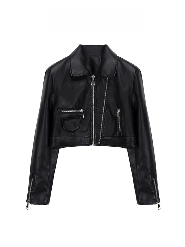 Sweet Cool Bla Leather Jaet ort Women's Outerwear Spring 2025 Design Sense Zipper PU Leather Top Small Size
Sweet Cool Bla Leather Jaet ort Women's Outerwear Spring 2025 Design Sense Zipper PU Leather Top Small Size