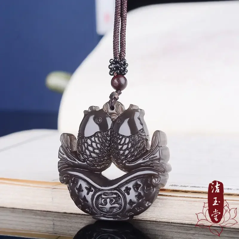 Chinese Natural Brown Jade Fish Pendant Necklace Hand-carved Charm Jadeite Jewelry Fashion Amulet Gifts for Women Men
Chinese Natural Brown Jade Fish Pendant Necklace Hand-carved Charm Jadeite Jewelry Fashion Amulet Gifts for Women Men