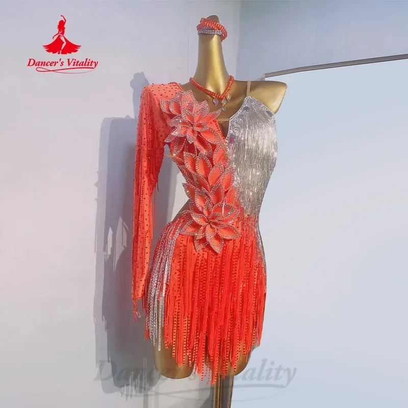 Latin Dancing Clothing Customized Luxury Full Diamond Tassel Dress Adult and Children Tango Samba Rumba Performance Costumes
Latin Dancing Clothing Customized Luxury Full Diamond Tassel Dress Adult and Children Tango Samba Rumba Performance Costumes