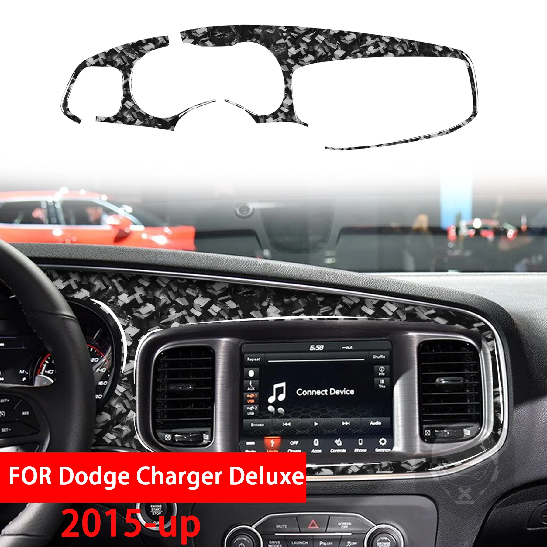 Forged Carbon Fiber Center Console Instrument Multimedia Screen Panel Car Accessories Stickers FOR Dodge Charger Deluxe 2015-up
Forged Carbon Fiber Center Console Instrument Multimedia Screen Panel Car Accessories Stickers FOR Dodge Charger Deluxe 2015-up