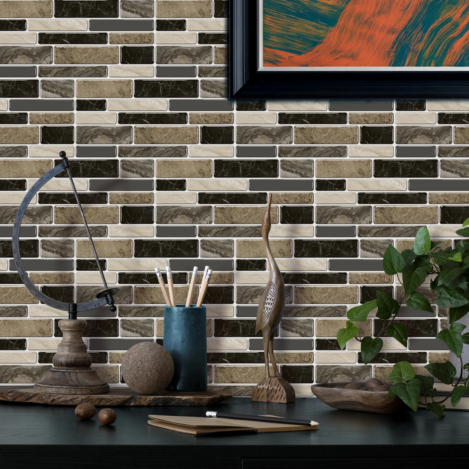 6/12/24 pieces of retro style wall stickers, PVC waterproof and oil proof kitchen splash proof stickers
6/12/24 pieces of retro style wall stickers, PVC waterproof and oil proof kitchen splash proof stickers