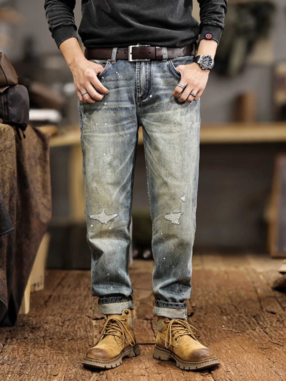 Retro American Style Men's Denim Jeans Spring Autumn New Loose Straight Casual Long Pants Faded Wear Resistant mid Waist Five...
Retro American Style Men's Denim Jeans Spring Autumn New Loose Straight Casual Long Pants Faded Wear Resistant mid Waist Five...