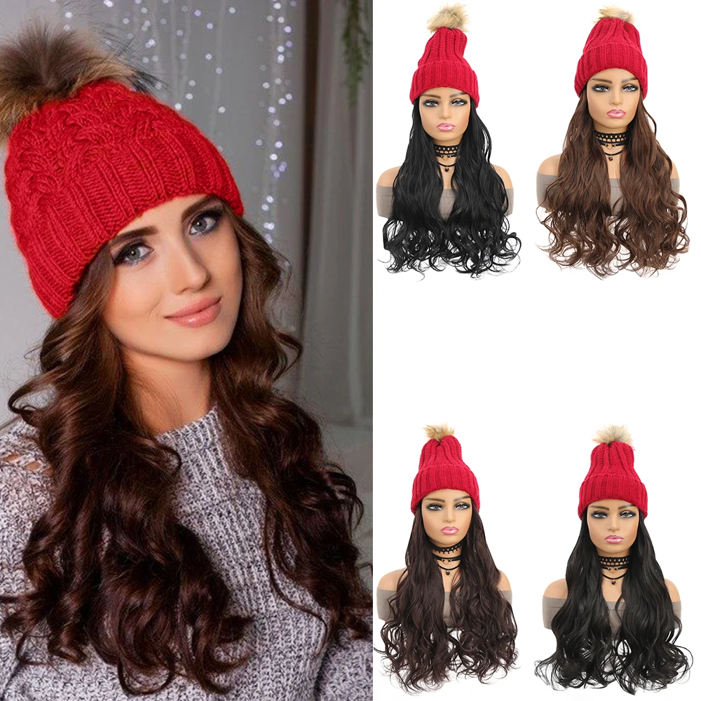 Hat Wig 18 Inch Long Curly Hairpieces Attached Hat with Hair for Women Easy Hat Wig Knit Beanie Winter Hat with Hair Extensions
Hat Wig 18 Inch Long Curly Hairpieces Attached Hat with Hair for Women Easy Hat Wig Knit Beanie Winter Hat with Hair Extensions