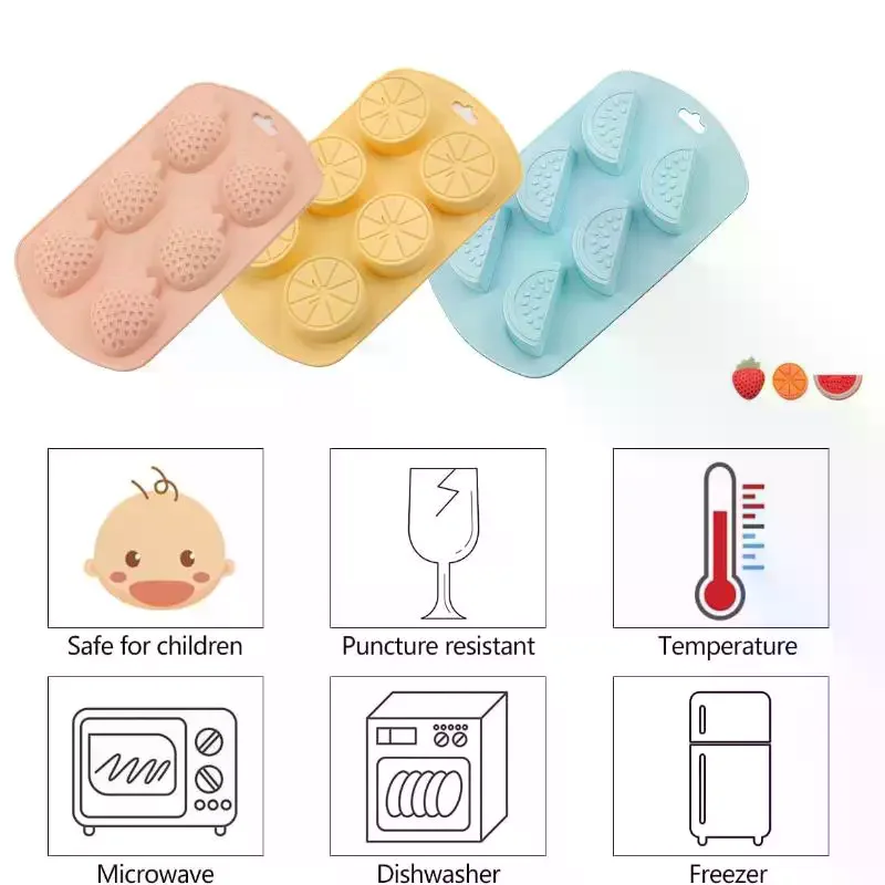 Watermelon Strawberry Lemon Shaped Silicone Mold DIY Flexible Easy Release Fondant Chocolate Gummy Pudding Molds
Watermelon Strawberry Lemon Shaped Silicone Mold DIY Flexible Easy Release Fondant Chocolate Gummy Pudding Molds