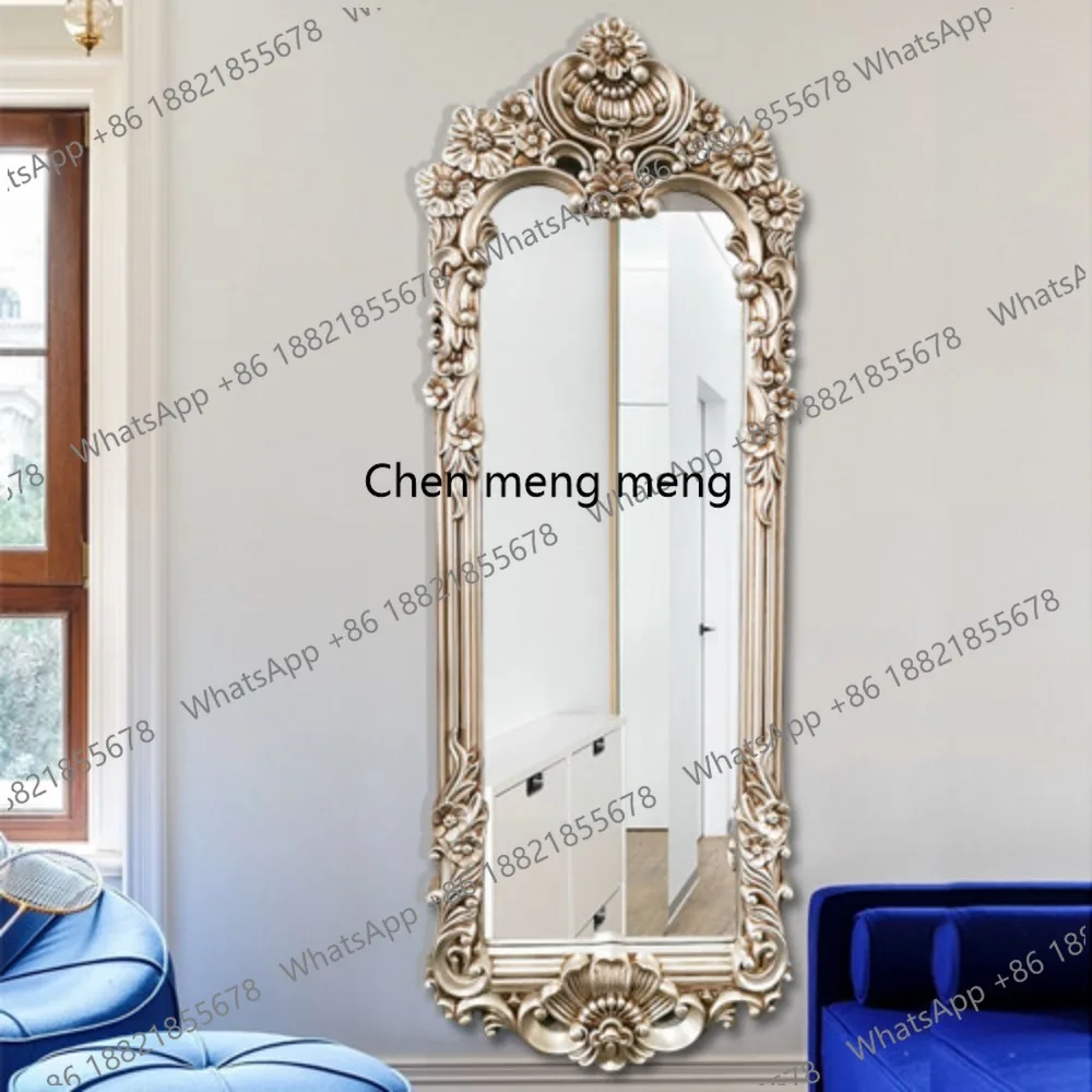 European retro dressing mirror, fitting mirror, French full-body mirror, carved art, wall hanging clothing store
European retro dressing mirror, fitting mirror, French full-body mirror, carved art, wall hanging clothing store