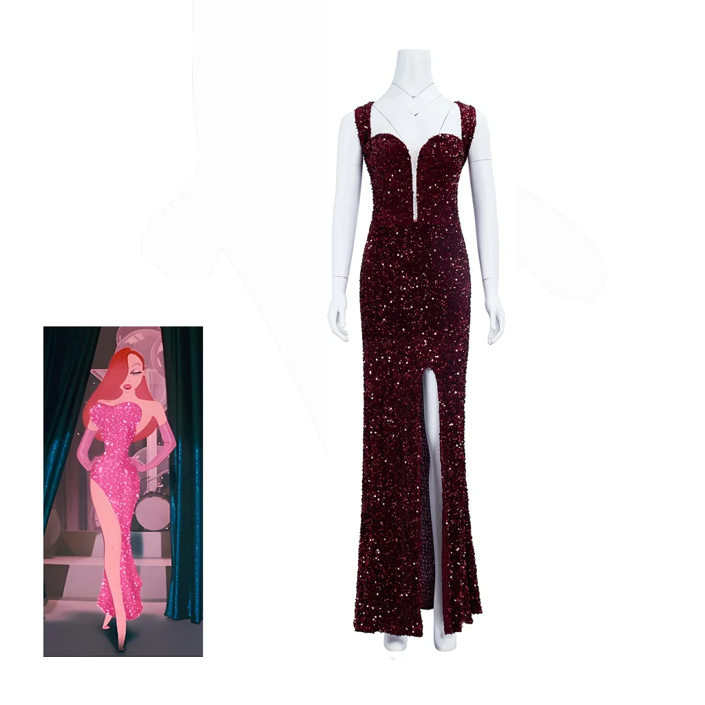 Who Framed Roger Rabbit Jessica Cosplay Sexy Party Dress Deep V Neck Front Sleeveless Evening Party Gown Prom Wedding Party Gown
Who Framed Roger Rabbit Jessica Cosplay Sexy Party Dress Deep V Neck Front Sleeveless Evening Party Gown Prom Wedding Party Gown