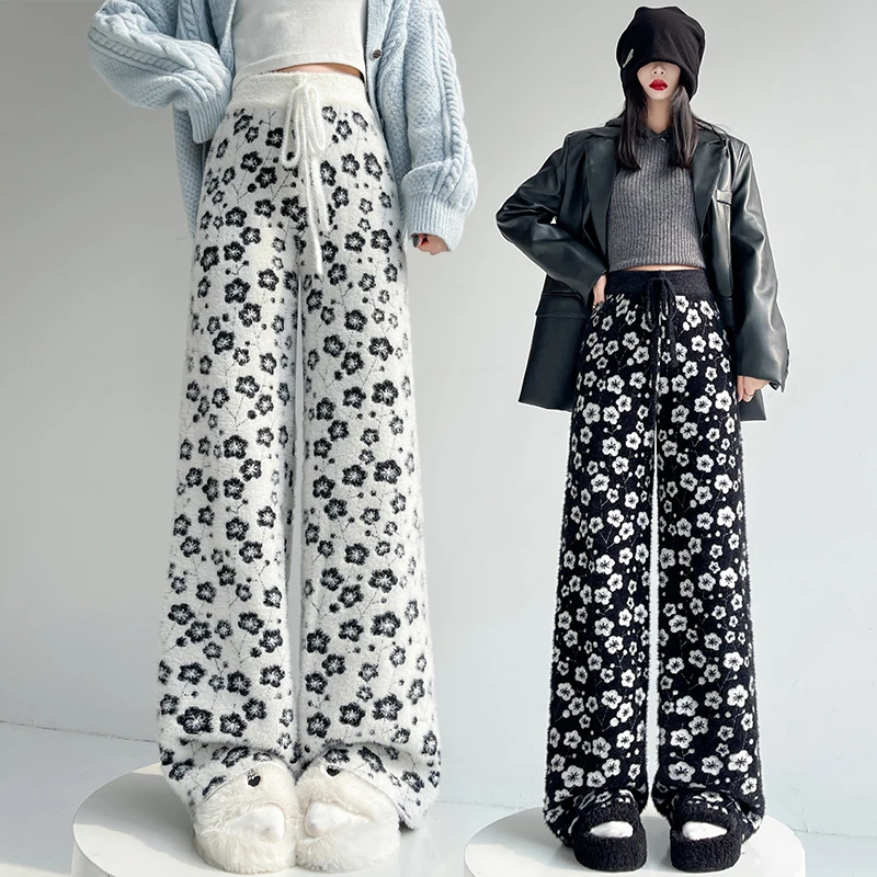 Jacquard Soft And Supple Women's Casual Pants 2025 Autumn/Winter Thickened Elastic Waistbell Bottoms Fashionable Minkknit Style
Jacquard Soft And Supple Women's Casual Pants 2025 Autumn/Winter Thickened Elastic Waistbell Bottoms Fashionable Minkknit Style