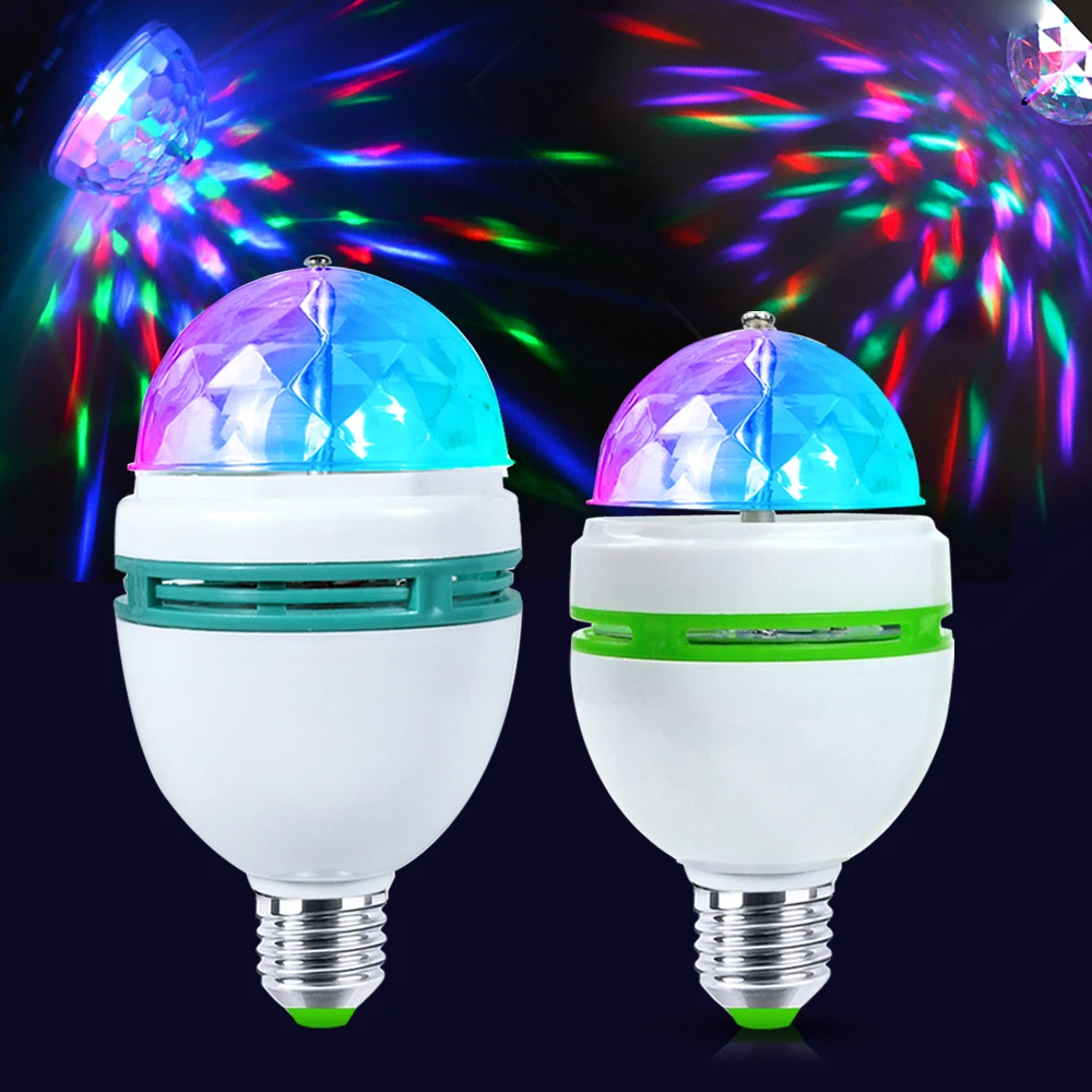 Rgb lamp For Stage Spotlight Home DJ Music Sound Party Decoration Light bulbs Rotating E27 LED Lamp 3W 6W 220V 110V
Rgb lamp For Stage Spotlight Home DJ Music Sound Party Decoration Light bulbs Rotating E27 LED Lamp 3W 6W 220V 110V